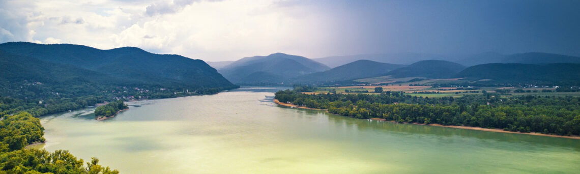 Vista aérea río Danubio